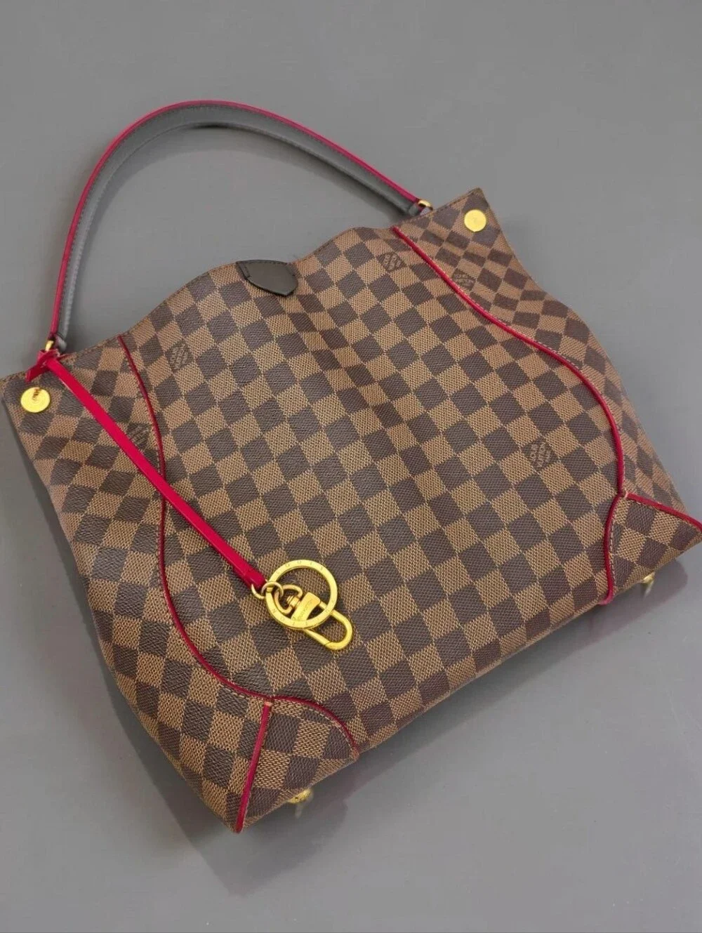 Louis Vuitton Caissa Hobo Damier Ebene Canvas Shoulder Bag